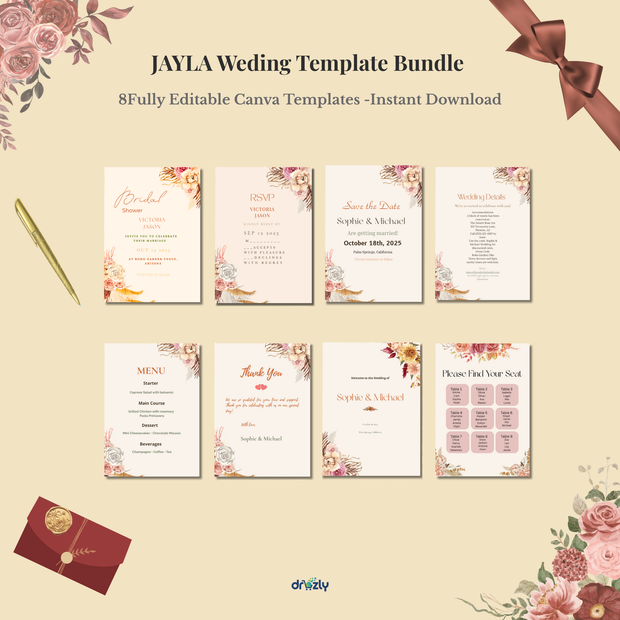 JAYLA Wedding Template Bundle